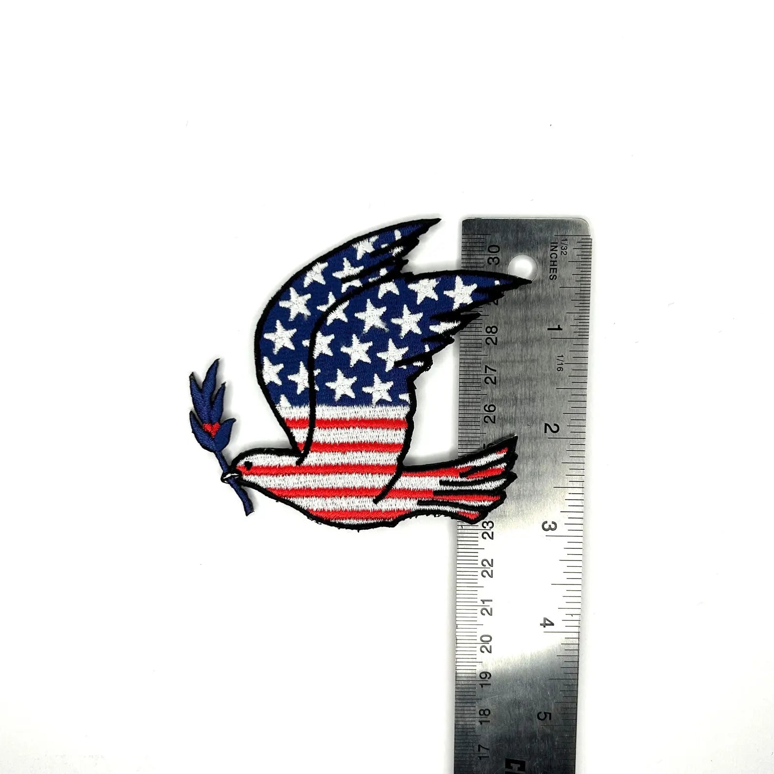American Flag Dove Embroidered Patch